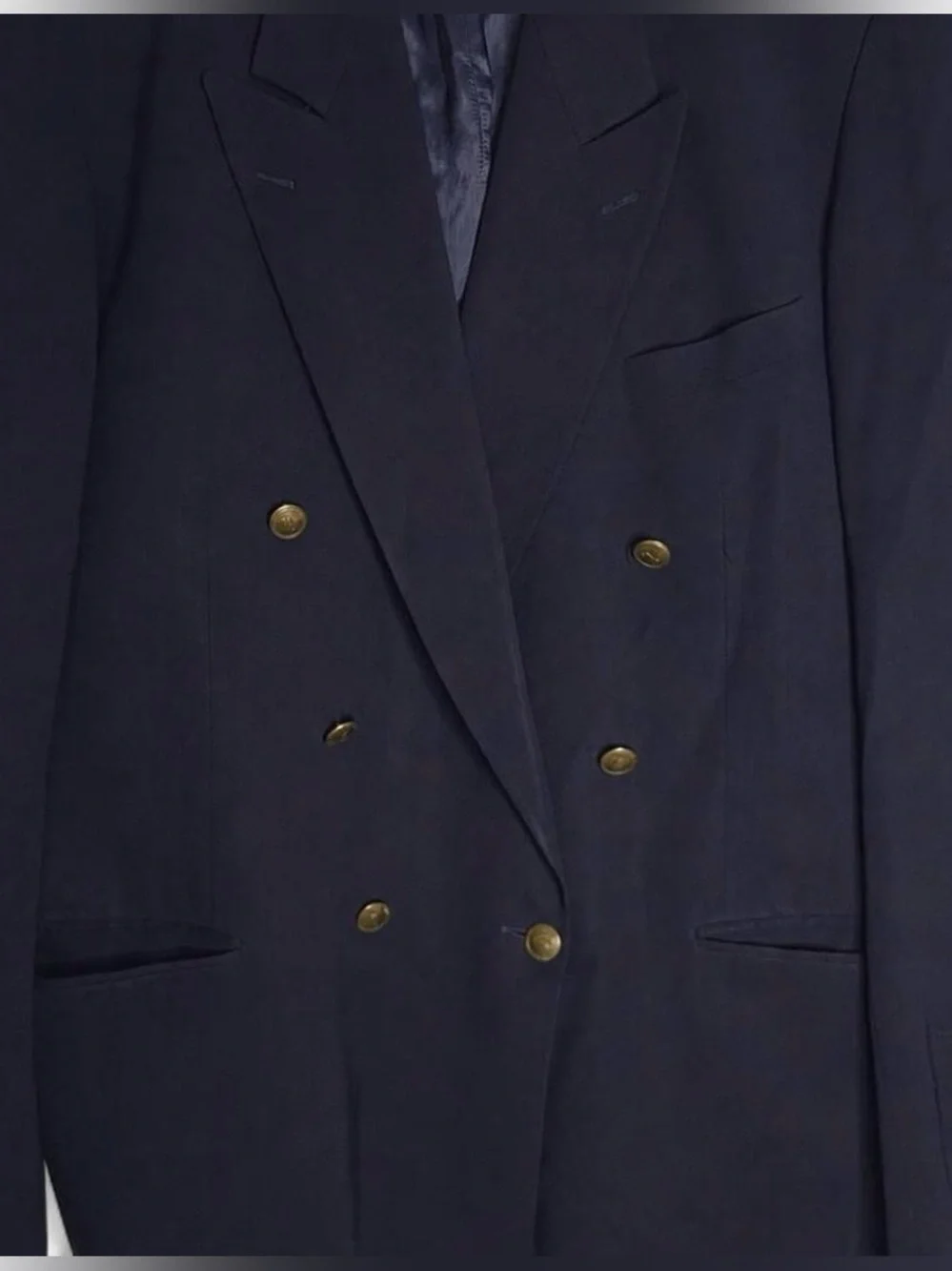 Vintage Yves Saint Laurent Navy Double Breasted coat Oversized Made in France